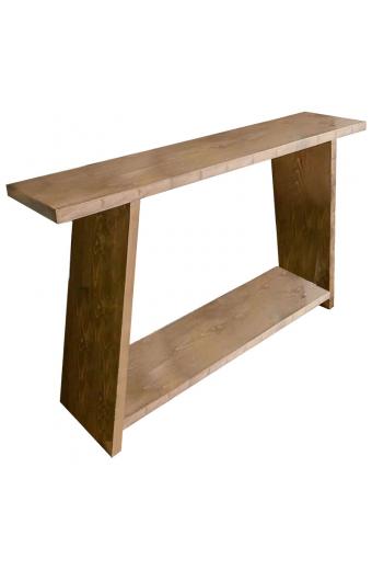 Κονσόλα Edgar pakoworld φυσικό ξύλο πεύκου 30mm καρυδί 139x29x90εκ