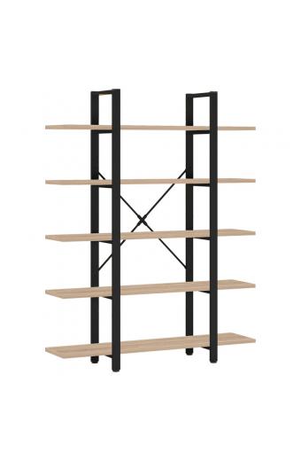 Βιβλιοθήκη Esthon pakoworld φυσικό-μαύρο μέταλλο 120x28x180εκ