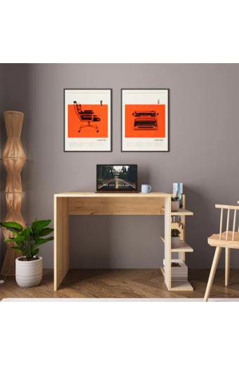Γραφείο εργασίας Toska pakoworld σε oak- sandstone απόχρωση 114x56x76εκ
