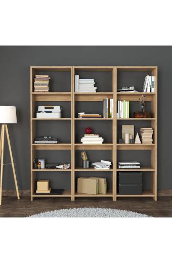 Βιβλιοθήκη Rabuku pakoworld σε oak  απόχρωση 146x22x160εκ