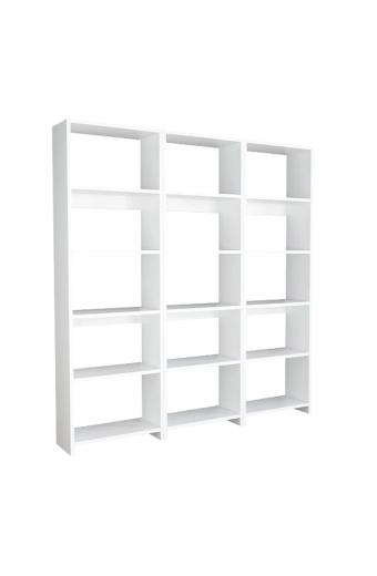 Βιβλιοθήκη Rabuku pakoworld σε λευκή απόχρωση 146x22x160εκ