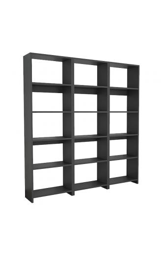 Βιβλιοθήκη Rabuku pakoworld σε ανθρακί απόχρωση 146x22x160εκ