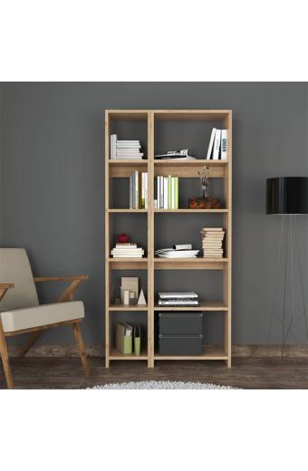 Βιβλιοθήκη Alkathi pakoworld σε oak απόχρωση 77x22x160εκ