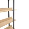 Βιβλιοθήκη Almond pakoworld σε oak-μαύρη απόχρωση 120x29x185εκ
