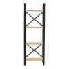 Βιβλιοθήκη Crimson pakoworld σε oak-μαύρη απόχρωση 50x22x150εκ