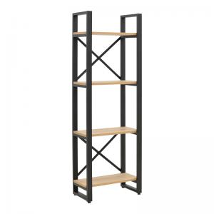 Βιβλιοθήκη Crimson pakoworld σε oak-μαύρη απόχρωση 50x22x150εκ