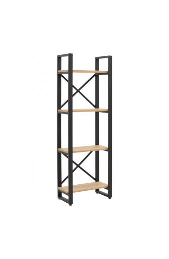 Βιβλιοθήκη Crimson pakoworld σε oak-μαύρη απόχρωση 50x22x150εκ