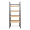 Βιβλιοθήκη Ryder pakoworld σε oak-μαύρη απόχρωση 75x36x185εκ