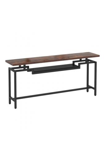 Κονσόλα Onole pakoworld σε καρυδί - μαύρο μέταλλο 180x35x82εκ