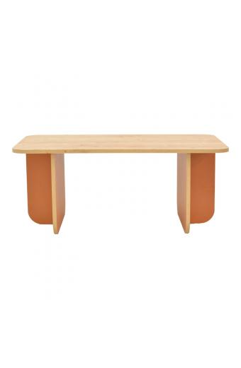 Τραπέζι Bοca pakoworld σε oak-κεραμιδί απόχρωση 100x60x42εκ