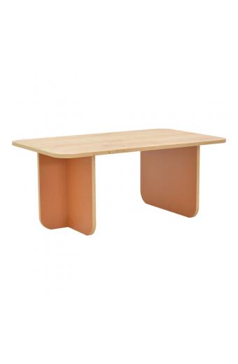 Τραπέζι Bοca pakoworld σε oak-κεραμιδί απόχρωση 100x60x42εκ