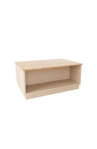 Τραπέζι Monik pakoworld σε oak-ανοιχτό γκρι απόχρωση 90x56x40εκ