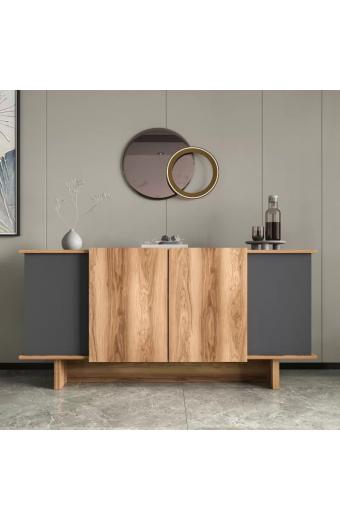 Μπουφές Aramos pakoworld σε ανθρακί - oak απόχρωση 180x45x80εκ