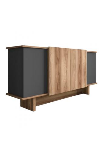 Μπουφές Aramos pakoworld σε ανθρακί - oak απόχρωση 180x45x80εκ