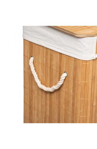 Καλάθι απλύτων Natural pakoworld χρώμα φυσικό-λευκό 40x30x50εκ