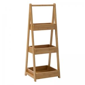 Ραφιέρα επιδαπέδια 3όροφη Dafi pakoworld bamboo φυσικό 30x25.5x78εκ