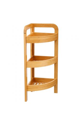 Ραφιέρα επιδαπέδια 3όροφη Jabez pakoworld bamboo φυσικό 23x23x61εκ