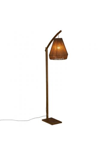 Φωτιστικό δαπέδου Sean pakoworld Ε27 60W μπαμπού μπεζ 52x30x158εκ