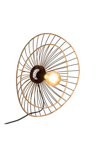 Φωτιστικό τοίχου-απλίκα Alara pakoworld E27 40W χρυσό-μαύρο Φ45x11εκ