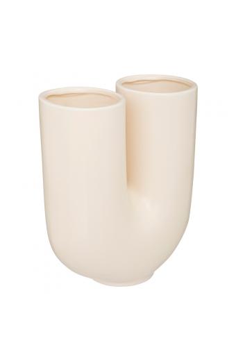 Βάζο Dorta pakoworld κεραμικό σε κρεμ απόχρωση 21x11.4x25εκ