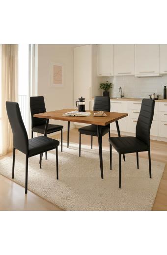 Τραπεζαρία Neve-Parker pakoworld σετ 5τμχ 120x80x75εκ