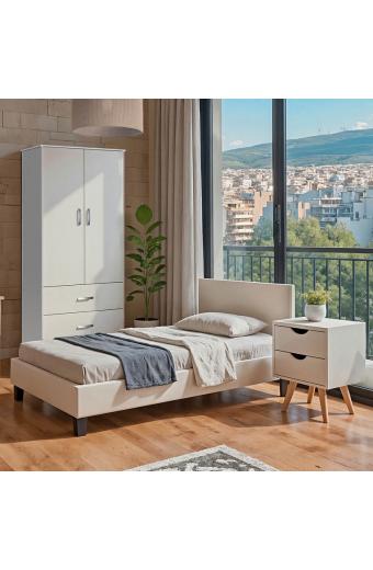 Φοιτητικό πακέτο επίπλων κρεβατοκάμαρας Escape pakoworld σετ 3τεμ