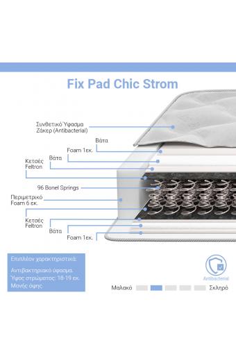 Στρώμα Fix Pad Chic Strom μονής όψης 18-19cm 90x190εκ