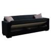 Kαναπές κρεβάτι Vox pakoworld 3θέσιος ύφασμα βελουτέ μαύρο 212x77x80εκ