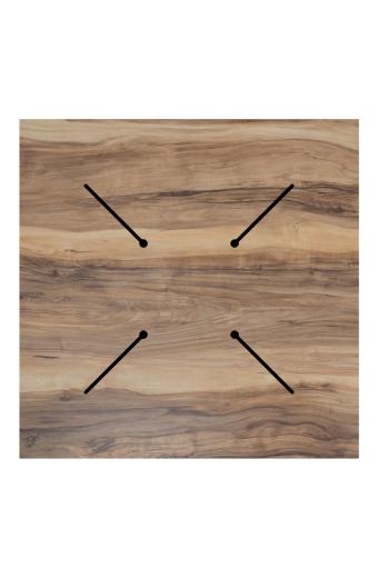 Επιφάνεια τραπεζιού Noble pakoworld HPL καρυδί 69x69εκ πάχους 12mm