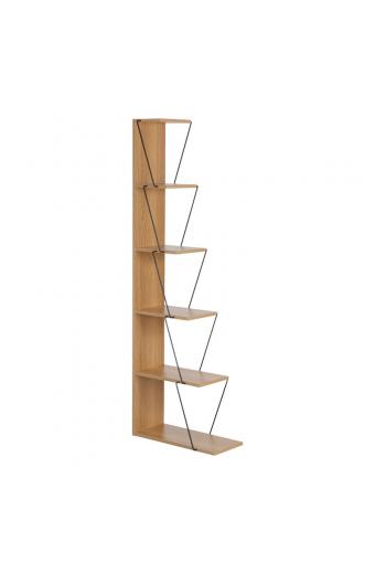 Βιβλιοθήκη mini Tars pakoworld  sonoma-μαύρο 50x22x150εκ
