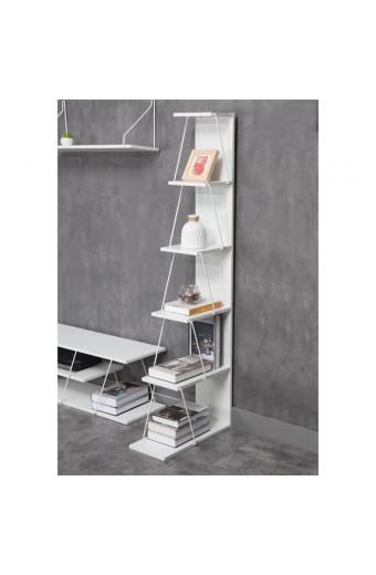 Βιβλιοθήκη mini Tars pakoworld λευκό 50x22x150εκ