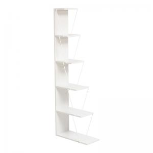 Βιβλιοθήκη mini Tars pakoworld  γκρι/λευκό 50x22x150εκ