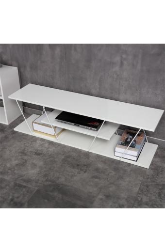 Έπιπλο τηλεόρασης Tars pakoworld λευκό 120x30x33εκ