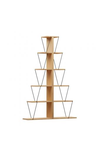 Βιβλιοθήκη mini Tars pakoworld sonoma-μαύρο 130x22x146εκ