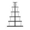 Βιβλιοθήκη mini Tars pakoworld ανθρακί-μαύρο 130x22x146εκ