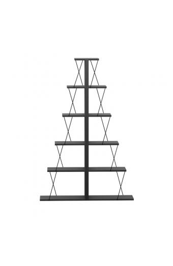 Βιβλιοθήκη mini Tars pakoworld ανθρακί-μαύρο 130x22x146εκ