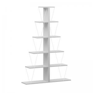 Βιβλιοθήκη mini Tars pakoworld λευκό 130x22x146εκ