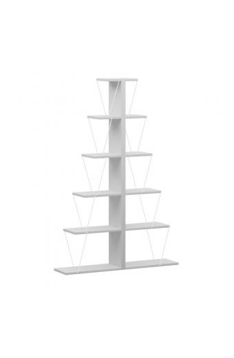 Βιβλιοθήκη mini Tars pakoworld λευκό 130x22x146εκ