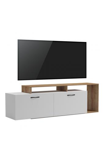 Έπιπλο τηλεόρασης Tobler pakoworld σε oak- λευκή απόχρωση 170x40x53εκ