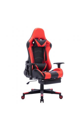 Καρέκλα γραφείου gaming Zeldo pakoworld pu μαύρο-κόκκινο 66x56x135εκ