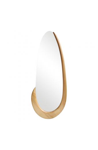Καθρέπτης οβάλ Marly pakoworld mdf σε φυσική απόχρωση 50.5x4x127εκ