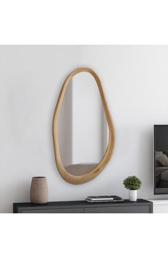 Καθρέπτης οβάλ Baloa pakoworld mdf σε φυσική απόχρωση 44x4x80εκ