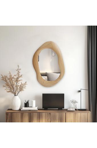 Καθρέπτης οβάλ Enola pakoworld mdf σε φυσική απόχρωση 54x2.5x80εκ