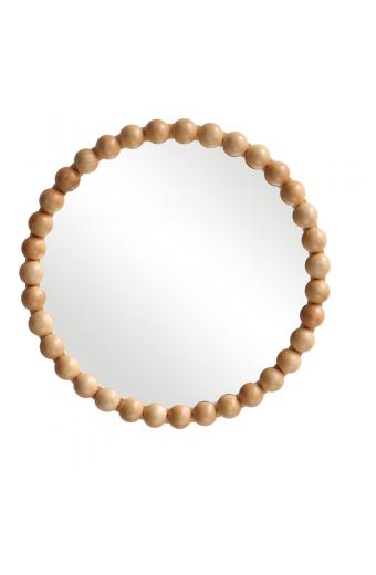 Καθρέπτης Specio pakoworld ξύλο σε φυσική απόχρωση Φ60x4.5εκ