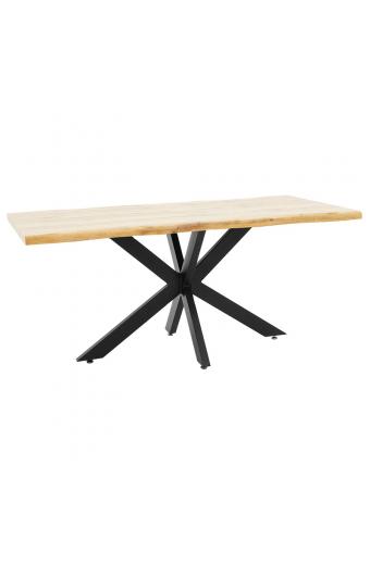 Tραπέζι Gilman pakoworld MDF sonoma-μαύρο 180x90x75εκ