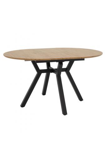 Tραπέζι Frances pakoworld επεκτεινόμενο MDF sonoma-μαύρο 100-140x100x75εκ