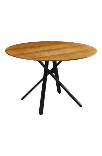 Tραπέζι Cerco pakoworld sonoma mdf και μαύρο μεταλλικό πόδι Φ120x75εκ