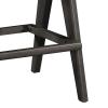 Σκαμπό bar με μπράτσα Winslow pakoworld ξύλο rubberwood μαύρο-pvc rattan φυσικό-ύφασμα γκρι