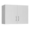Ντουλάπα δίφυλλη και πατάρι Zelia pakoworld λευκό 79x42x180εκ.