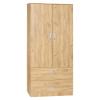 Ντουλάπα δίφυλλη και πατάρι Zelia pakoworld φυσικό 79x42x180εκ.